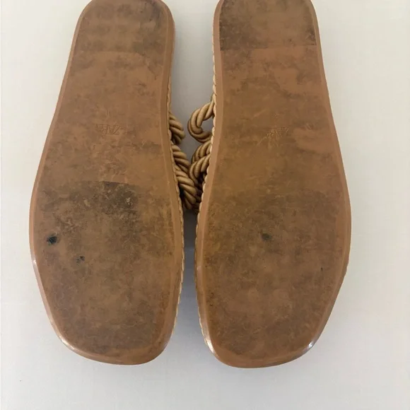 Zara Beige Rope Knot Slide Sandals - Picture 6 of 6
